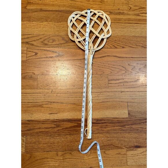 SOLD Vintage Rattan Woven Carpet Rug Beater 30 in - Picture 3 of 3